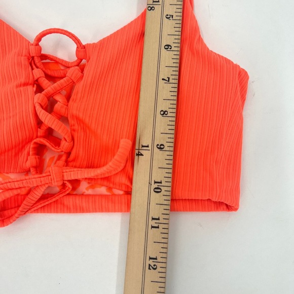 MAAJI Danzel Bikini Top Womens Small Orange Floral Tangerine Print Reversible - Picture 8 of 11